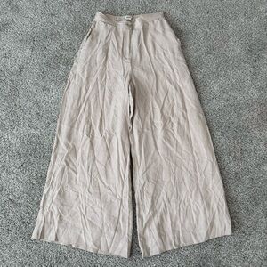 Jason Wu Beige Crinkled Wide Leg High Rise Back Elastic Trousers Boho Women’s S
